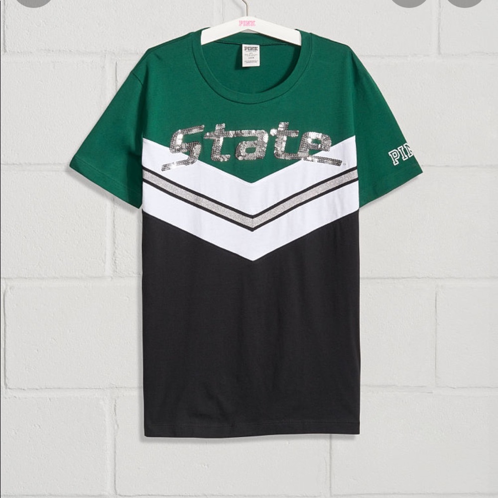 **SOLD** Michigan State PINK BLING T shirt